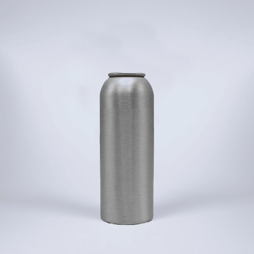 Round aluminum aerosol can, 45x125mm, Brushed metal base